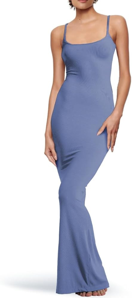 Maxi Black Bodycon Sexy Dress for Women 2025, Formal Long Ribbed Dresses Regular & Plus Size | Amazon (US)