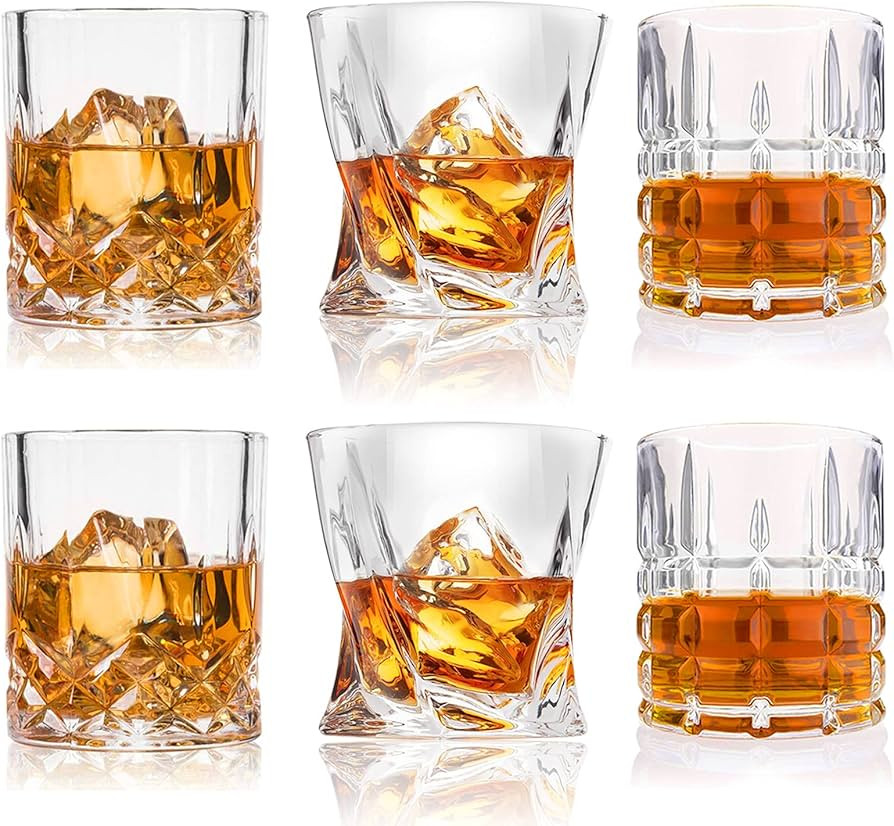 DeeCoo Whiskey Glasses-Premium 10, 11 OZ Scotch Glasses Set of 6 /Old Fashioned Whiskey Glasses/S... | Amazon (US)