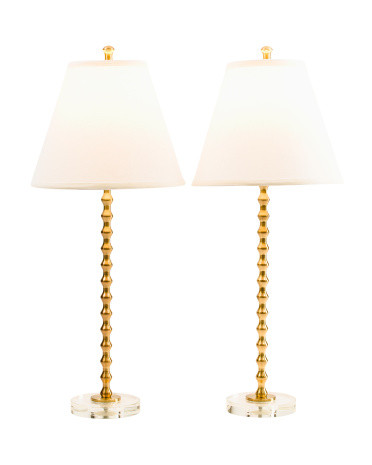 Set Of 2 29in Stacked Bubble Tapered Shade Buffet Lamps | Marshalls
