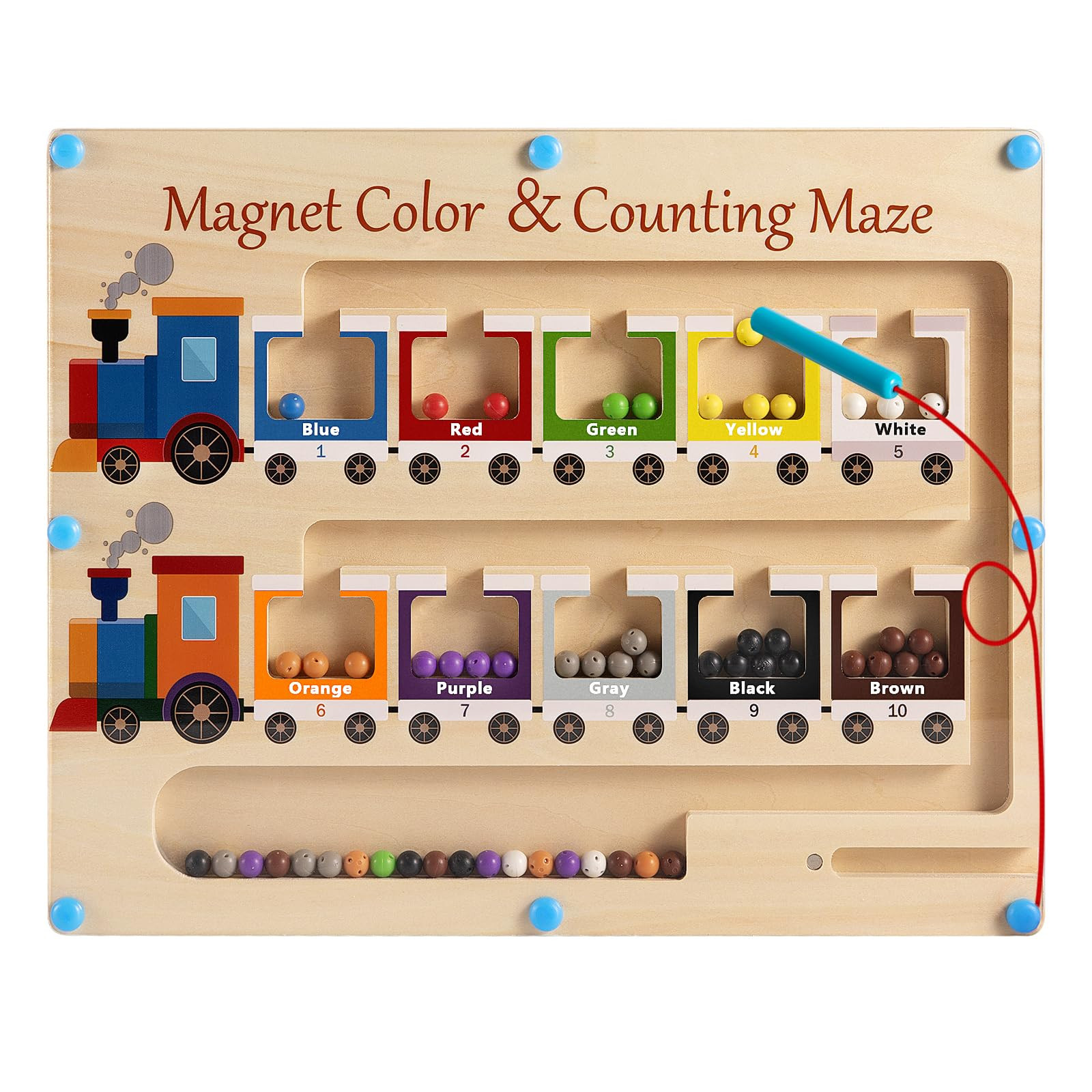 Magnetic Color and Number Maze Board Wooden Montessori Fine Motor Skills Toys for 2 3 Year Old Pr... | Amazon (US)