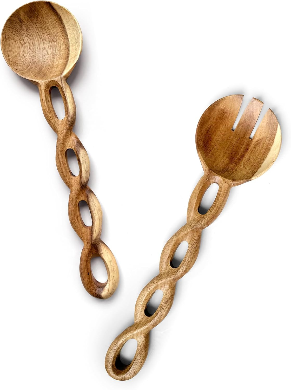 Salt & York 13-Inch Acacia Wood Salad Servers, 2-Piece Handcrafted Wooden Fork & Spoon Set for Tossing Salad, Pasta & Side Dishes, Farmhouse Kitchen, Ideal Wedding, Housewarming & Hostess Gift | Amazon (US)