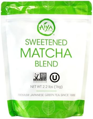 Aiya Sweetened Matcha Blend Powder - Matcha Latte Powder With Antioxidant-Rich Japanese Green Tea... | Amazon (US)