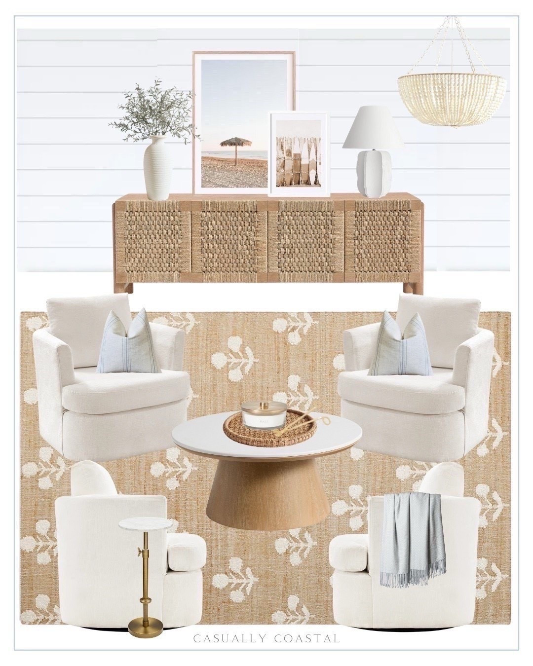 Cozy Sitting Room 

Coastal sitting room, coastal home, coastal rug, cali coastal style, neutral rug, coastal wall art, coastal artwork, coastal coffee table, coastal throw blanket, coastal pillow covers, Chagall lamp, adjustable height marble drink table, Amazon drink table, pottery barn buffet, woven buffet, upholstered swivel barrel chair, wayfair chair, Home Depot chair, beige chenille swivel accent chair, faux fading olive branch, rustic ceramic threaded vase, wayfair rug, tan rug, wool and jute area rug, Serena & lily rug, 6x9 rug, 8x10 rug, 9x12 rug, 11x14 rug, Etsy artwork, beach photography print, vintage surfboards photography, round quartz coffee table, 36” round coffee table, wood bead chandelier, coastal chandelier, ceramic table lamp, Etsy pillow, chenille pillow cover, round seagrass tray, 5 wick jar candle, candle wick trimmer, silk throw blanket, living room furniture, living room decor, white lamps, woven sideboard, TV stand 

#LTKHome