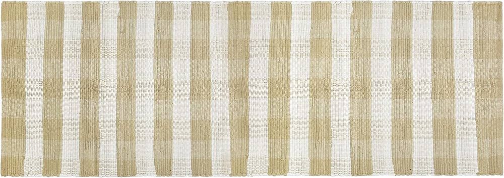 GLAMBURG Cotton Reversible Area Runner Rug 2' x 6' for Bedroom Living Room Kitchen Hallways Front... | Amazon (US)