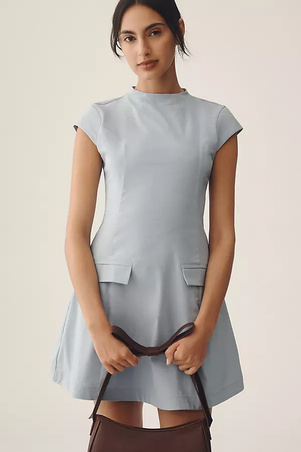 Cap-Sleeve Mock-Neck Mini Dress | Anthropologie (US)