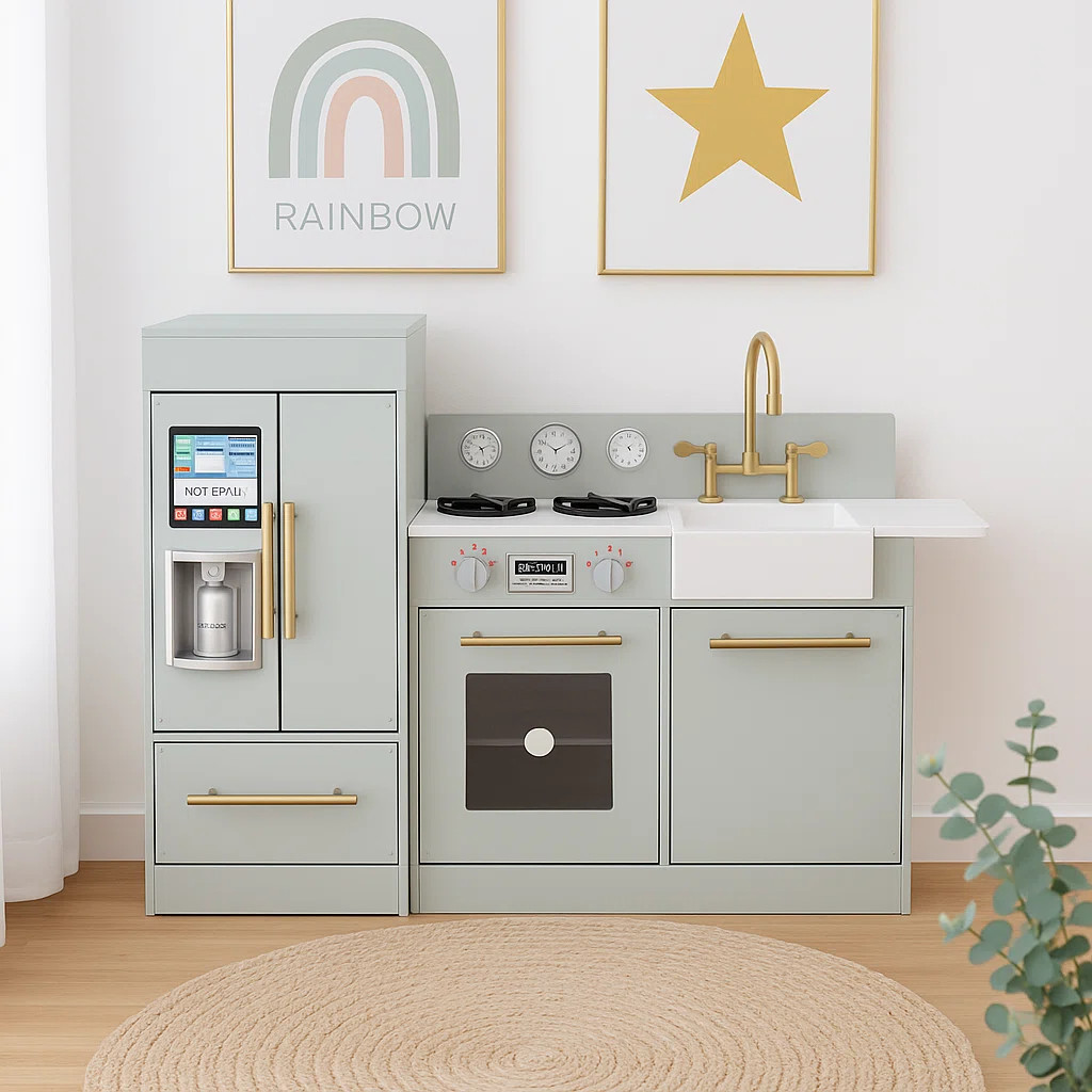 Teamson Kids Little Chef Charlotte Wooden Modular Play Kitchen with Refrigerator, Stove & Sink | Wayfair North America