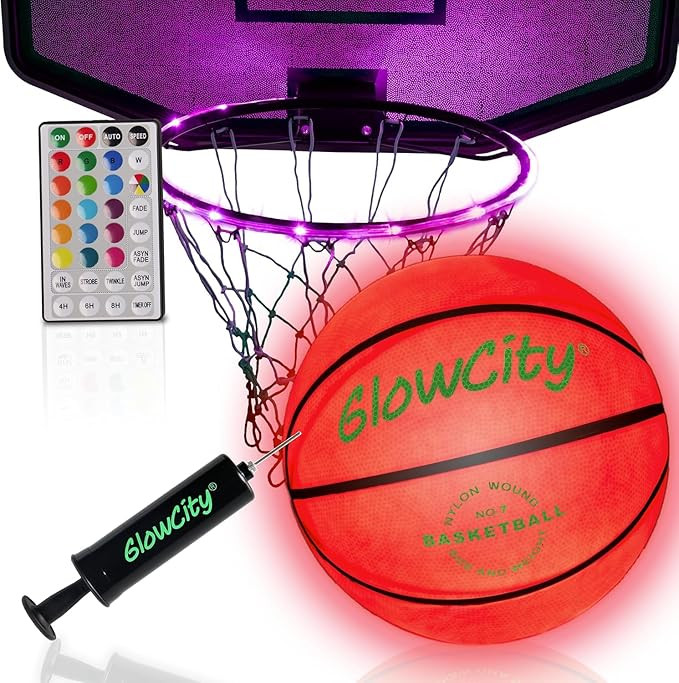 GlowCity Glow in The Dark Basketball for Teen Boy - Glowing Red Basket Ball, Light Up LED Toy for... | Amazon (US)