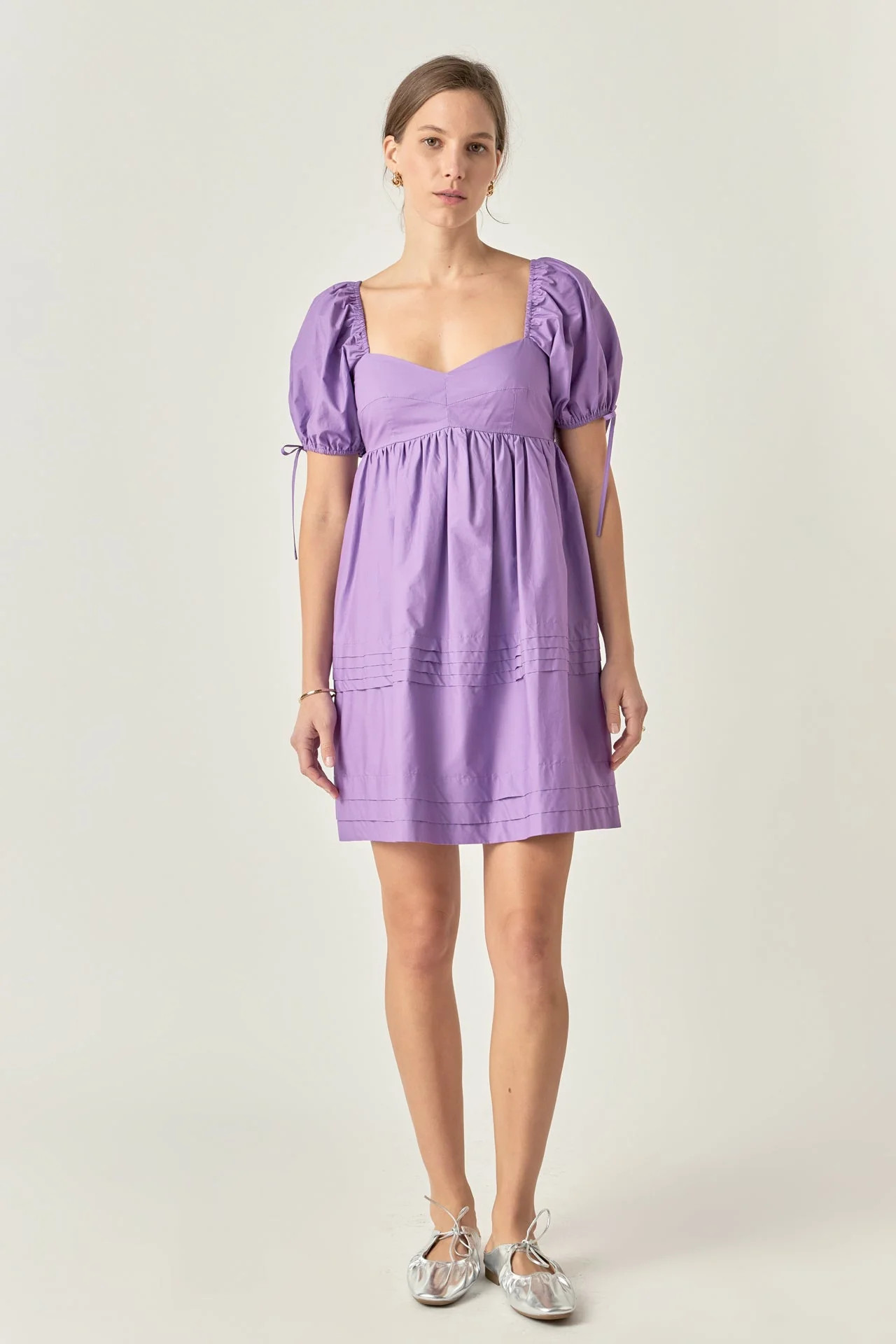 Pleated Detail Puff Sleeve Mini Dress | OBJECTRARE