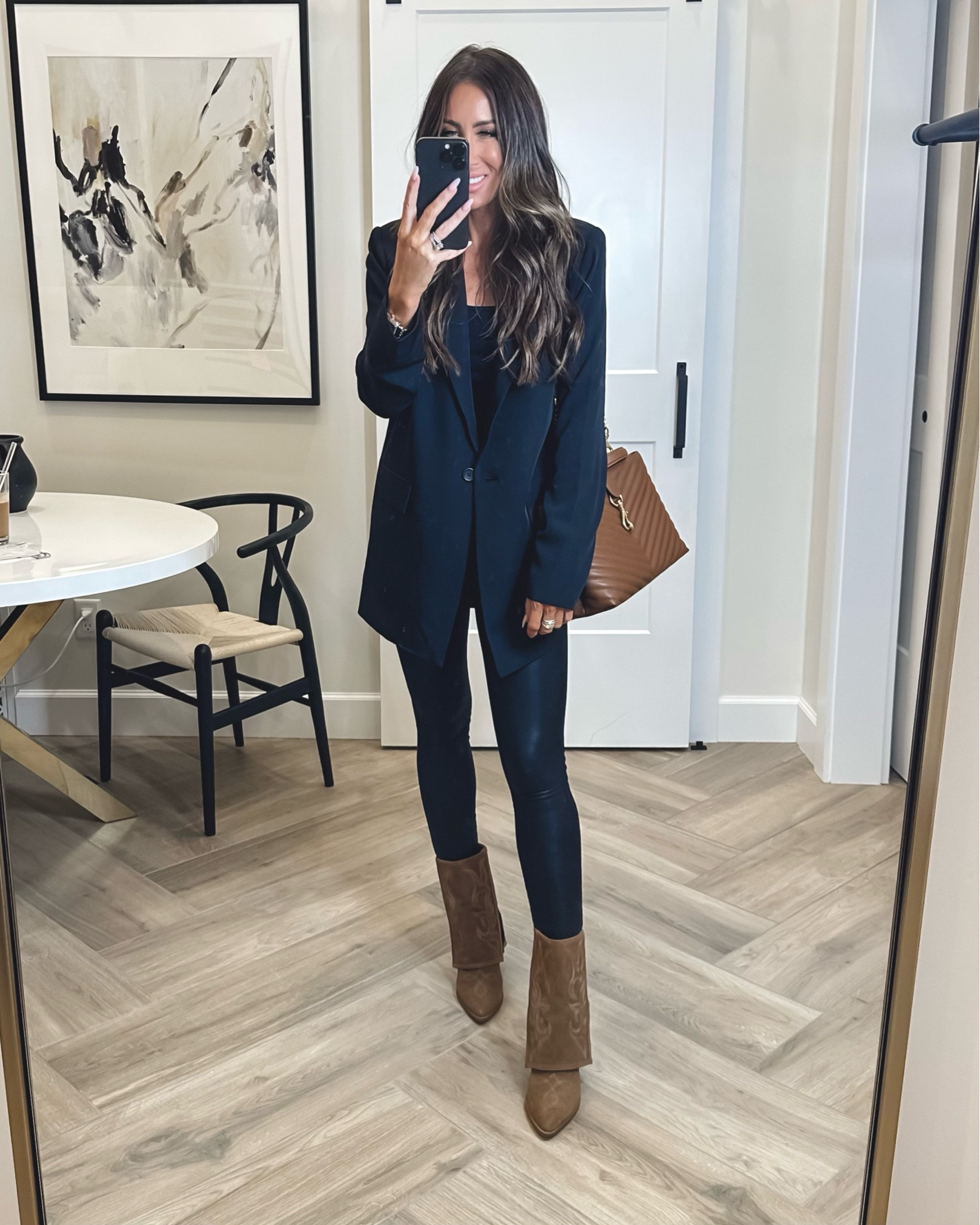 My favorite look!  Oversized blazer sz med but small could have done 
Favorite favorite boots !!! Run tts
Best selling bag has been brought back love the cognac color and new size ..really want the black too
Spanx legging small
#ltkfind
#LTKsalealert

#LTKSeasonal #LTKxNSale #LTKstyletip