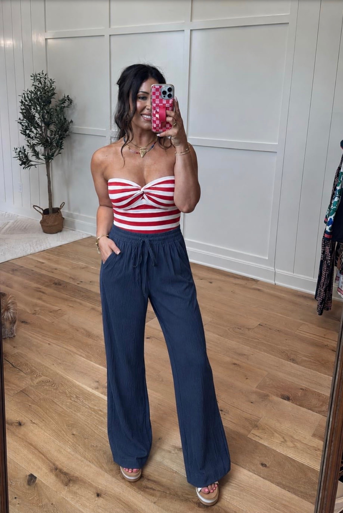 Festive without even trying ❤️🤍💙✨ This red and white striped tube top paired with flowy blue linen pants and white platform sandals is the perfect mix of cute, comfy, and effortlessly put together ☀️

It’s giving easy holiday vibes, summer days, and all the compliments without doing the most 🫶 Linked all the pieces below!

#LTKStyle #LTKFinds #OOTD #SummerOutfits #FourthOfJulyStyle #FestiveFashion

#LTKootd #LTKmomlife #LTKdayinmylife