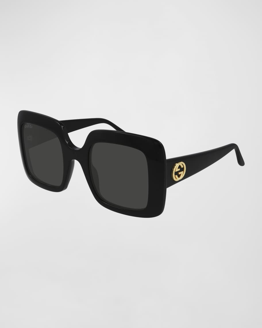 Gucci Interlocking G Oversized Square Acetate Sunglasses | Neiman Marcus