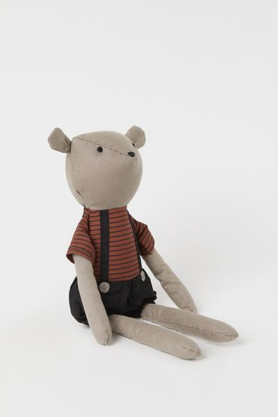 Baby Exclusive. Padded soft toy in linen with an embroidered face. Attached clothes in woven orga... | H&M (US + CA)
