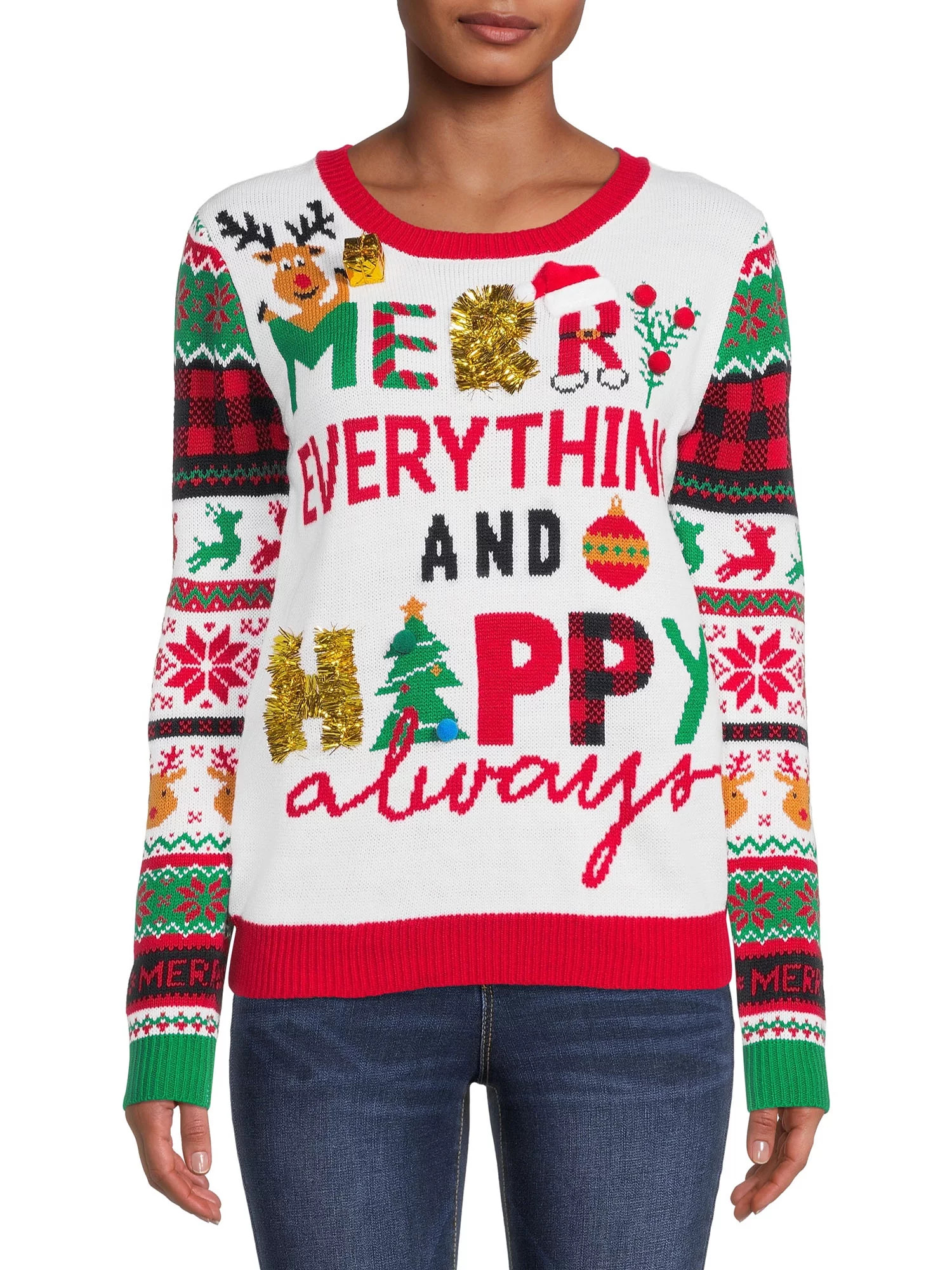 No Boundaries Juniors’ Christmas Sweater | Walmart (US)