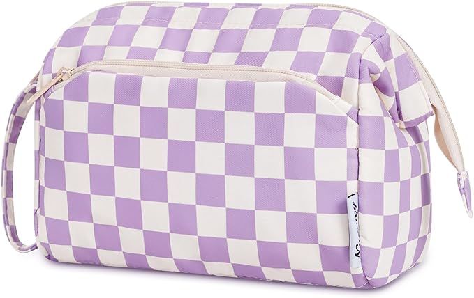 Narwey Large Women Makeup Bag Wide-open Make up Bag Travel Cosmetic Organizer Toiletry Bag for Co... | Amazon (US)