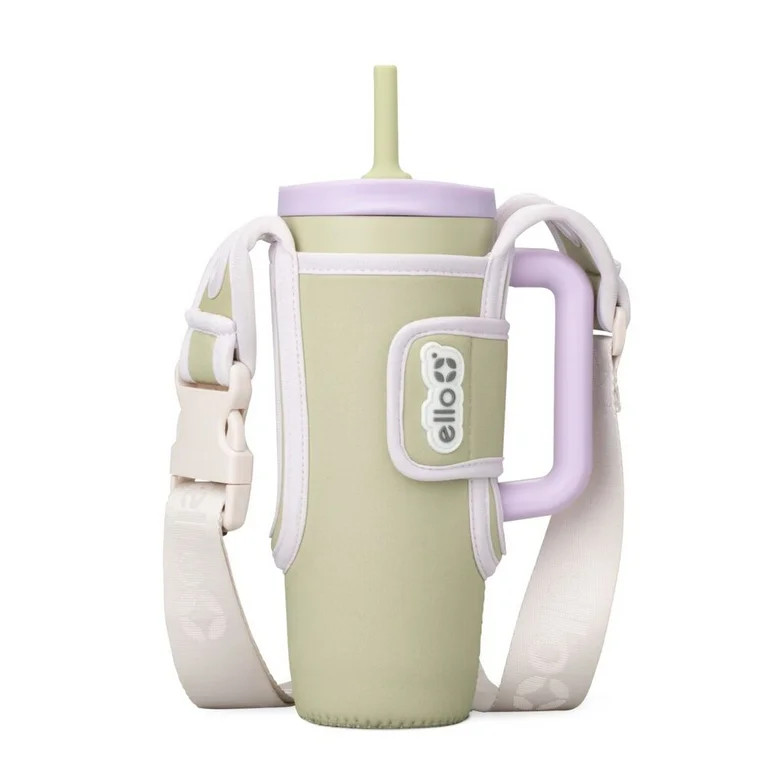Ello 24 oz Ultra Clean Stainless Steel Tumbler with Bottle Bag Sling, Sage | Walmart (US)