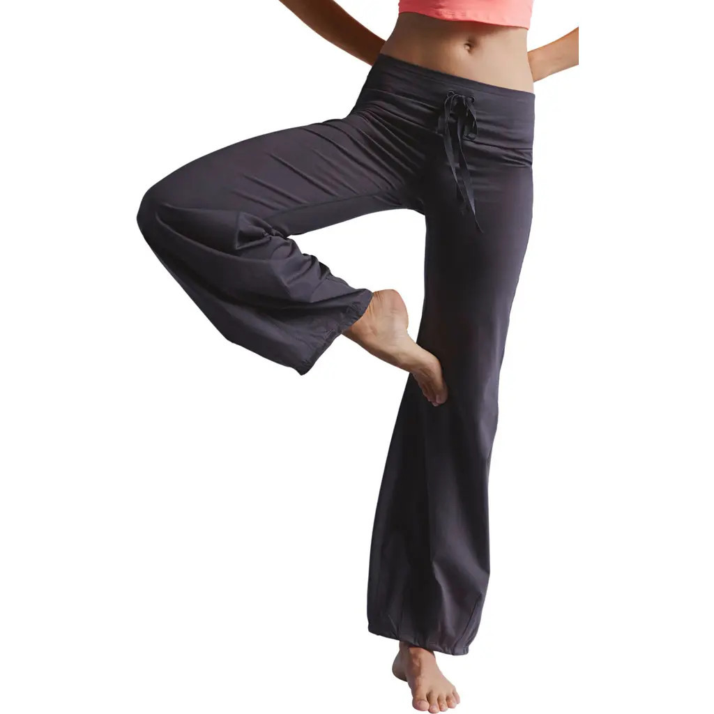 FP Movement by Free People FP Movement Quick Step Drawstring Flare Pants in Chocolate at Nordstrom, Size Large | Nordstrom