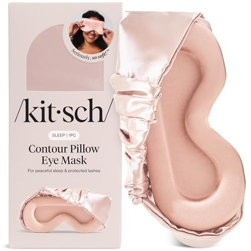 Kitsch Contour Pillow Eye Mask – Softer Than Silk Eye Masks for Sleep, Blindfold Sleep Masks for Women & Men, No Eye Pressure, Lightweight, Eye Care, Travel Essentials - Blush | Amazon (US)