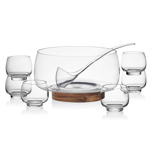 Mikasa Glenwood Party Punch Bowl Set with Punch Cups and Ladle, 8 Piece | Amazon (US)