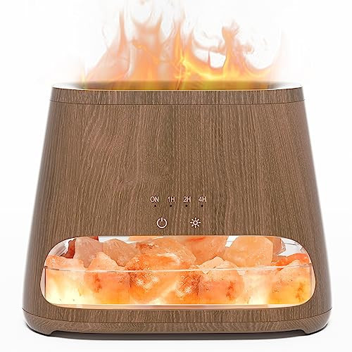 SALKING 2-in-1 Himalayan Salt Lamp Diffuser, Cool Mist Humidifier, Aromatherapy & Himalayan Salt Therapy, 100% Pure Himalayan Salt, Ultrasonic Essential Oil Diffuser with Ambient Glow, 150ml (Dark) | Amazon (US)
