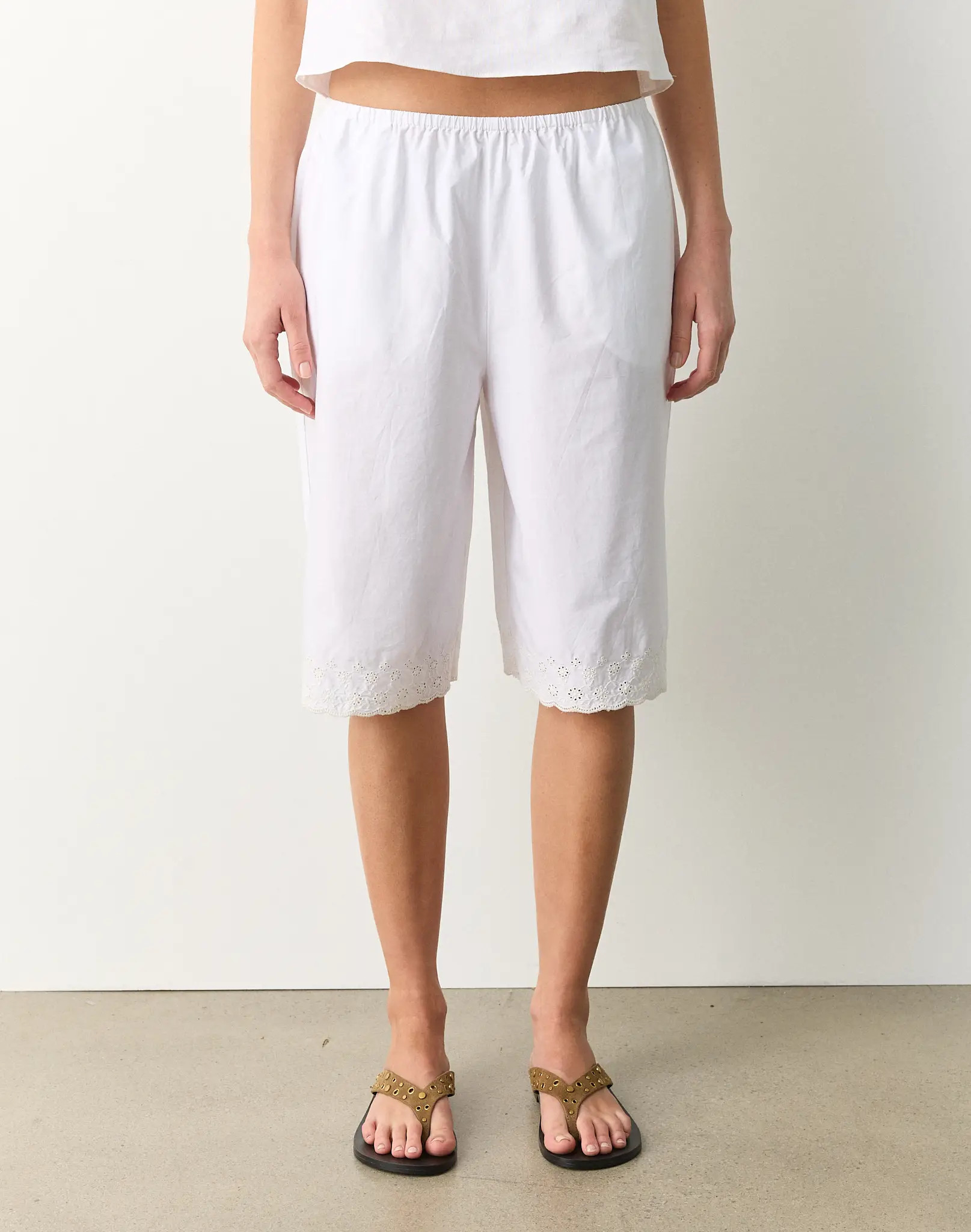 Poplin Broderie Trim Longline Short | Glassons (Australia)