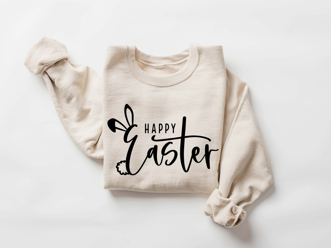 Happy Easter Sweatshirt, Womens Easter Shirt, Rabbit Sweatshirt, Bunny Sweatshirt, Funny Easter S... | Etsy (US)