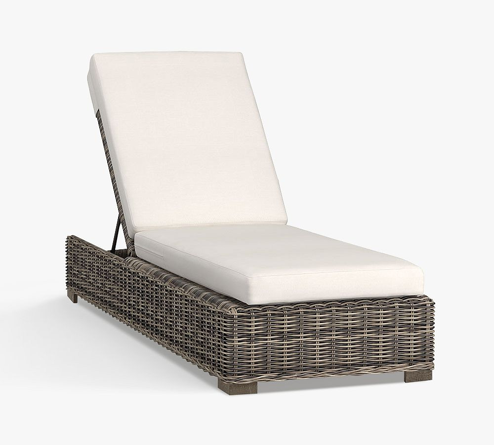 Huntington Wicker Outdoor Chaise Lounge with High Performance Cushion Covers | Pottery Barn (US)
