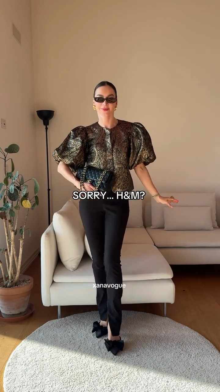 Chanel vibes, H&M price. Be serious 😭😭😭 

🔎 chanel, chanel bag, chanel outfit inspo, luxury vibe, gold and black outfit, gold blouse outfit, festive style, holiday style, party season outfit, christmas outfit ideas, hm, hm women, hm fashion, fashion haul, trending now, blouse outfit ideas, new in fashion, chic look, woman fashion, fashionista style, black trousers outfit, holiday glam, festive fashion 2025, viral fashion video, elegant party outfit

#LTKgrwm #LTKootd #LTKHoliday