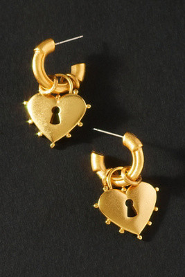 Elizabeth Cole Mina Heart Huggie Hoop Earrings | Anthropologie (US)