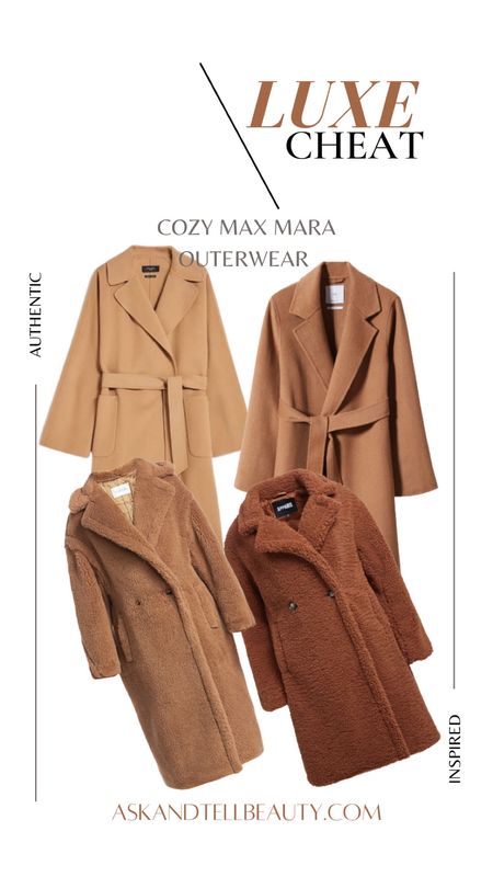 LUXE CHEAT // Cozy Max Mara Outerwear 

Max Mara Coat, tan coat, wool coat, teddy bear coat, max Mara inspired 

#LTKSeasonal #LTKFind #LTKworkwear