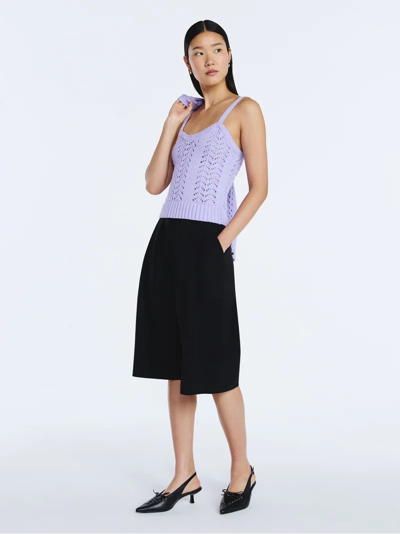 Scoop Women’s and Women's Plus Crochet Sweater Tank Top with Sweetheart Neck, Sizes XS-4X | Walmart (US)