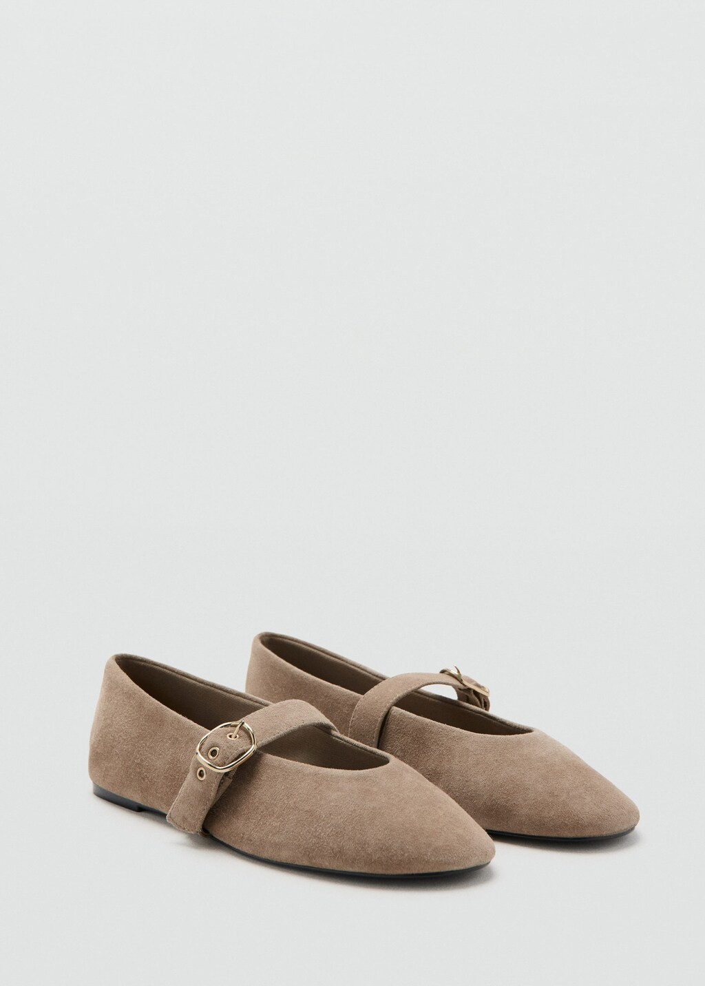 Suede leather ballet flats sand - Woman - 5 - MANGO | MANGO (UK)