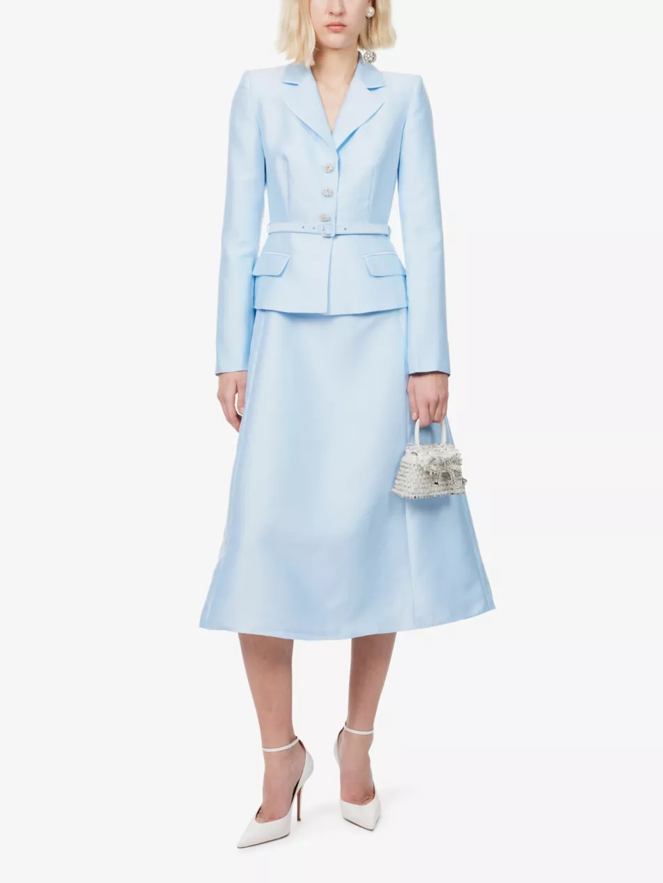 Diamante-Embellished Satin Midi Blazer Dress | Selfridges