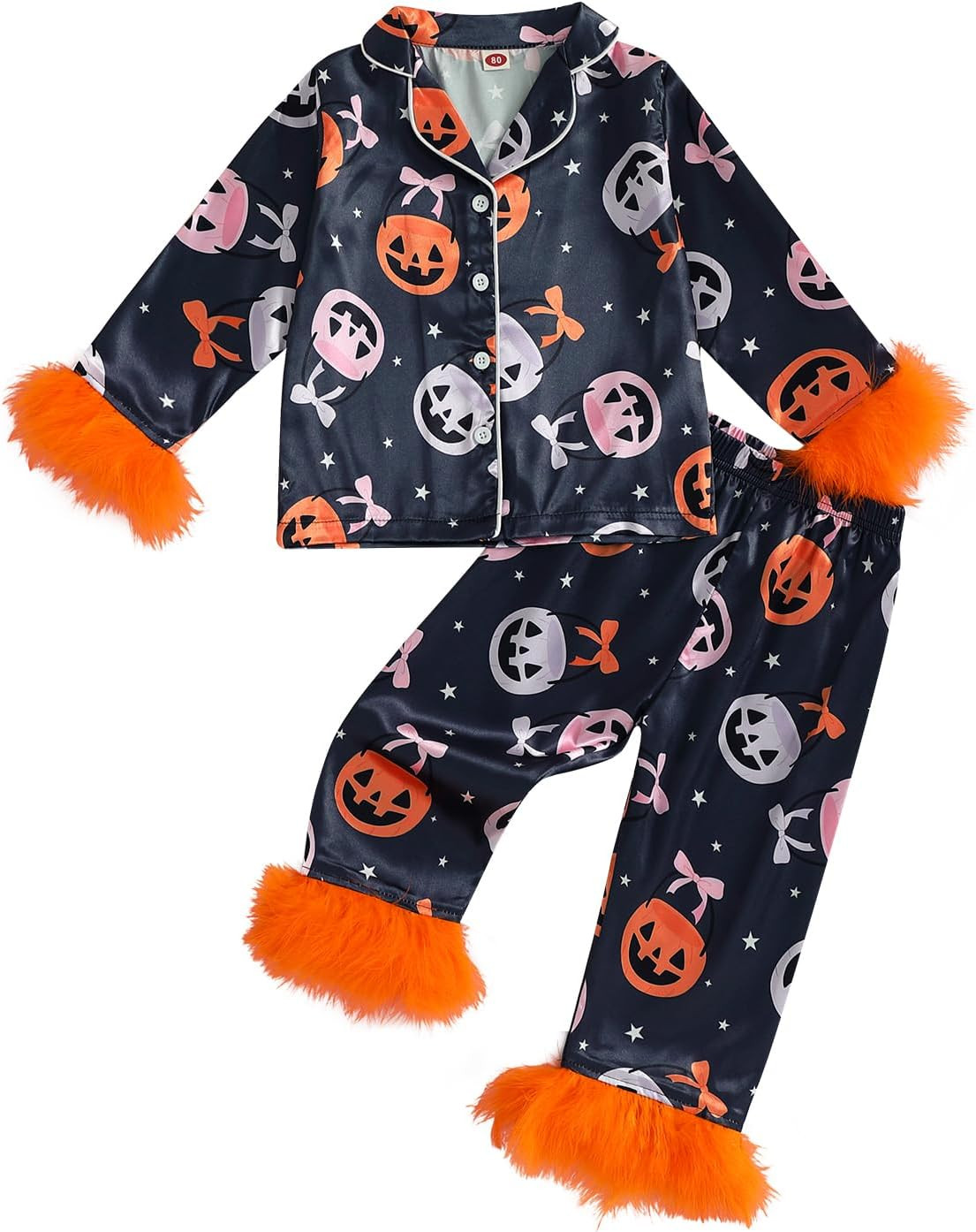 Hekkomird Girls Halloween Pajamas Button Up Shirt Pants Sleepwear | Amazon (US)