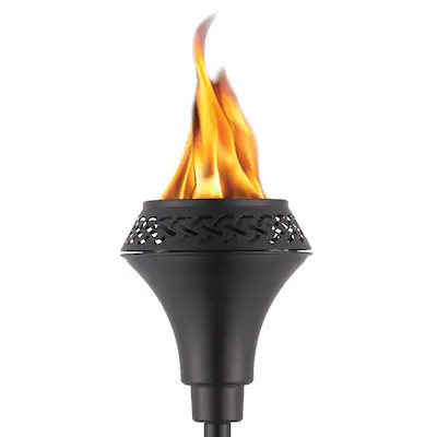 TIKI Tiki Island King 65-in Black Steel Citronella Garden Torch | Lowe's