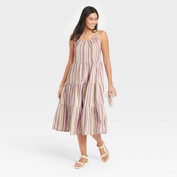Women's Striped Sleeveless Tiered Skinny Dress - Universal Thread™ | Target