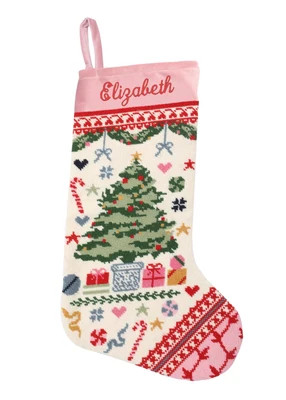 Velvet Cuff Christmas Tree Stocking | Over The Moon