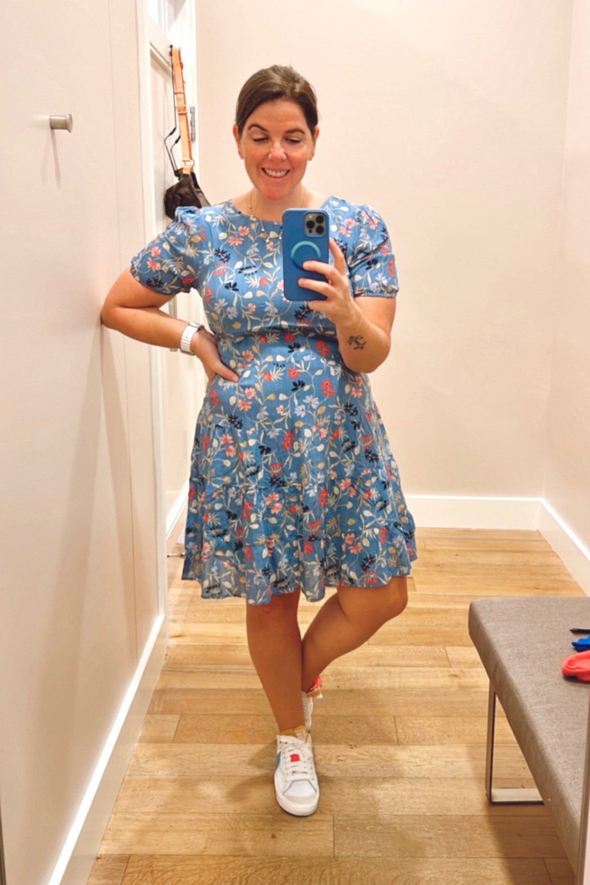 Another Loft dress that is perfect for Spring! Love the fit of this dress and the colors are so pretty! The dress runs TTS and is $50 today! 

#LTKunder50 #LTKstyletip #LTKsalealert