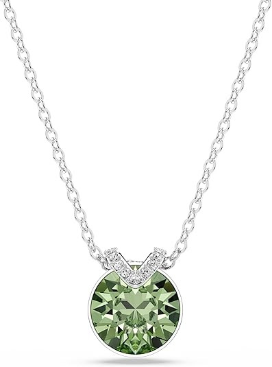 Swarovski Birthstone Pendant Necklace Collection, Square-Cut Stone and Crystals, Rhodium Finish | Amazon (US)