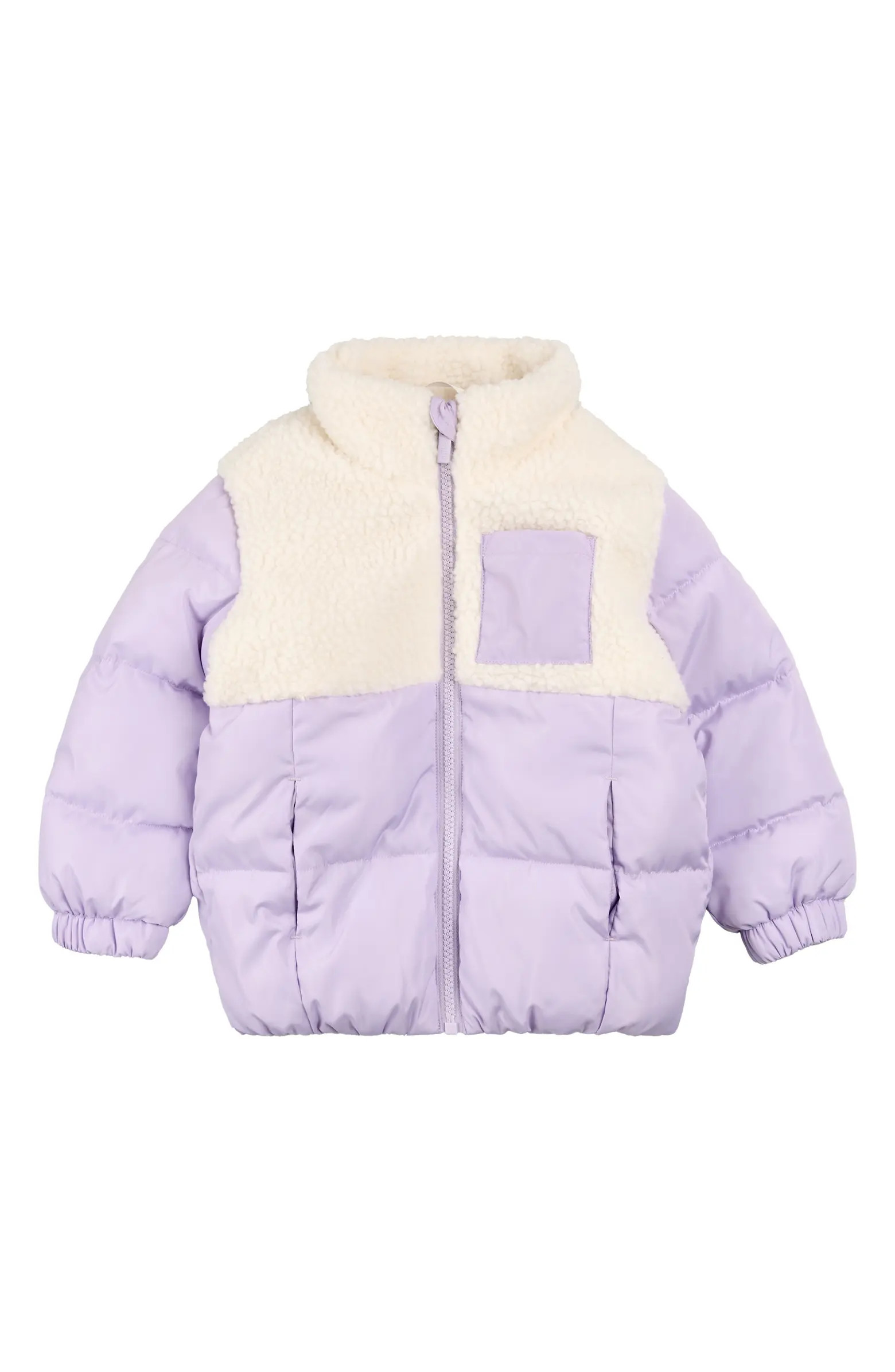 Kids' Mixed Media Puffer Jacket | Nordstrom