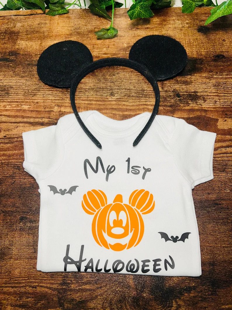 Disney Halloween Onesie, Disney Halloween Bib, Mickey Halloween Onesie, Mickey Pumpkin, Custom Di... | Etsy (US)