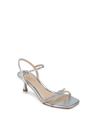 Jewel Badgley Mischka Women's Maci rhinestone Knot Kitten Heel Evening Sandals - Macy's | Macy's