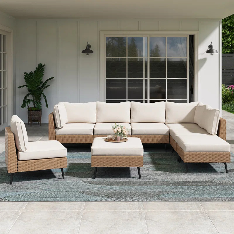 Greysun 8 Piece Wicker Sectional Seating Group with Cushions | Wayfair North America