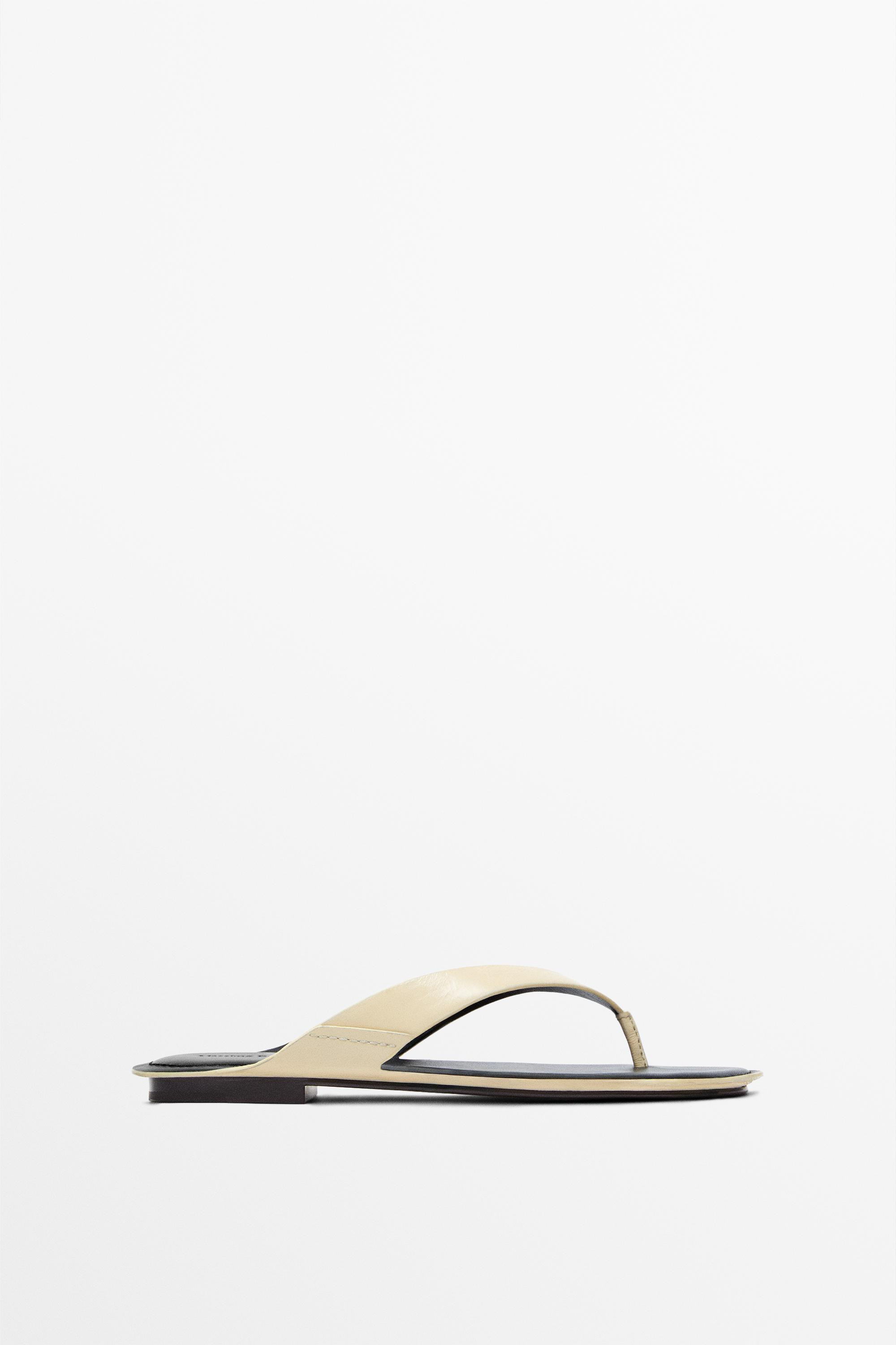 VIEW LOOK
Flat leather sandals

 £99.95  Colour:  Cream  Add to basket Colour: Cream|Ref. 1748/7... | Massimo Dutti UK
