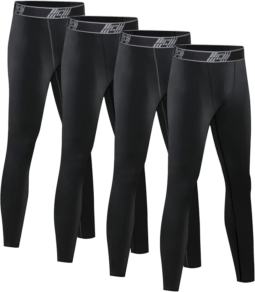 Amazon.com: HOPLYNN 4 Pack Youth Boy’s Compression Pants Leggings Tights Quick Dry Athletic Bas... | Amazon (US)