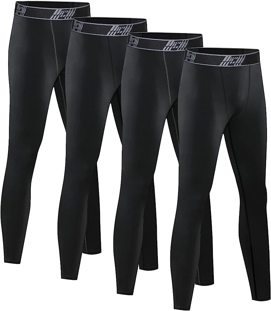 Amazon.com: HOPLYNN 4 Pack Youth Boy’s Compression Pants Leggings Tights Quick Dry Athletic Bas... | Amazon (US)