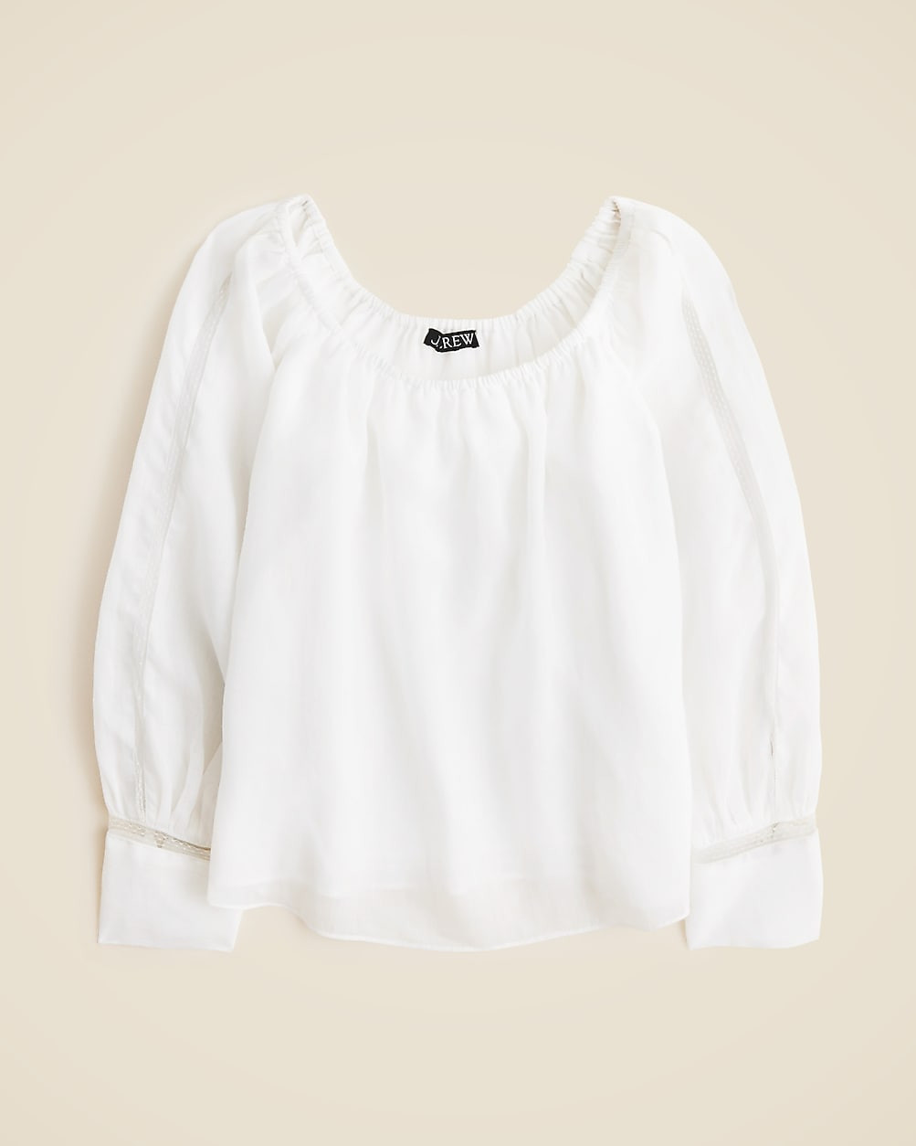 Lace-trim gathered top | J. Crew US