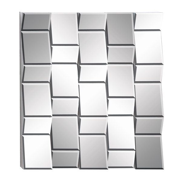 DecMode 36"W, 39"H Rectangle Wall Mirror, Silver | Walmart (US)