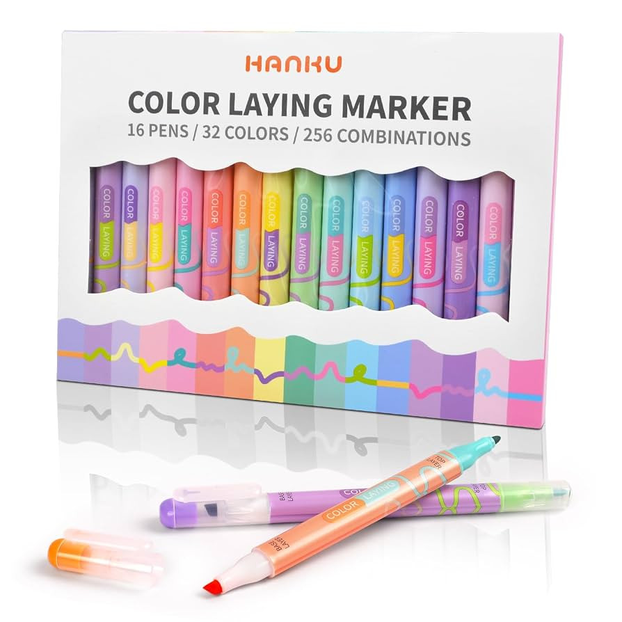 Color Layering Double Sided Markers,16pcs 32Colors Dual Tip Magic Markers,Broad and Fine Tips,Col... | Amazon (US)