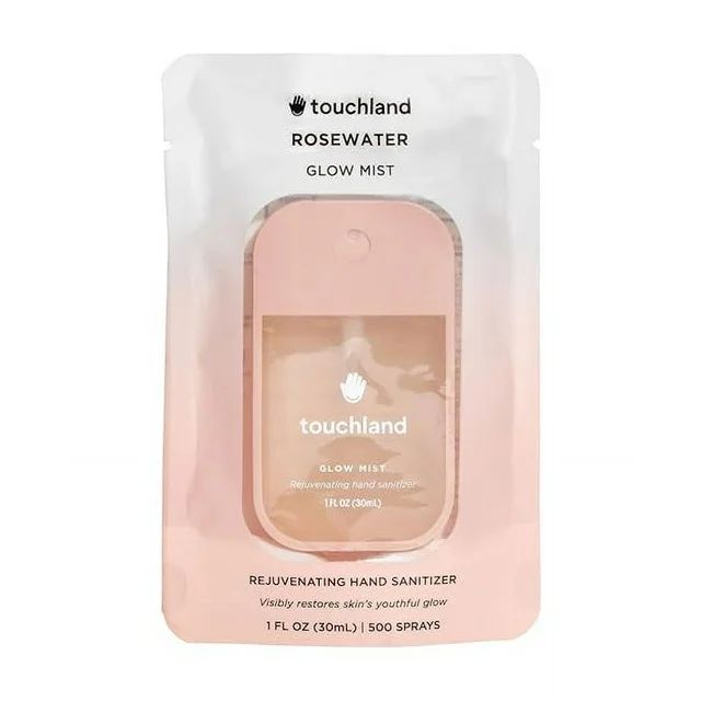 Touchland Glow Mist Rejuvenating Hand Sanitizer Spray, Rosewater scented, 500-Sprays each, 1FL OZ | Walmart (US)