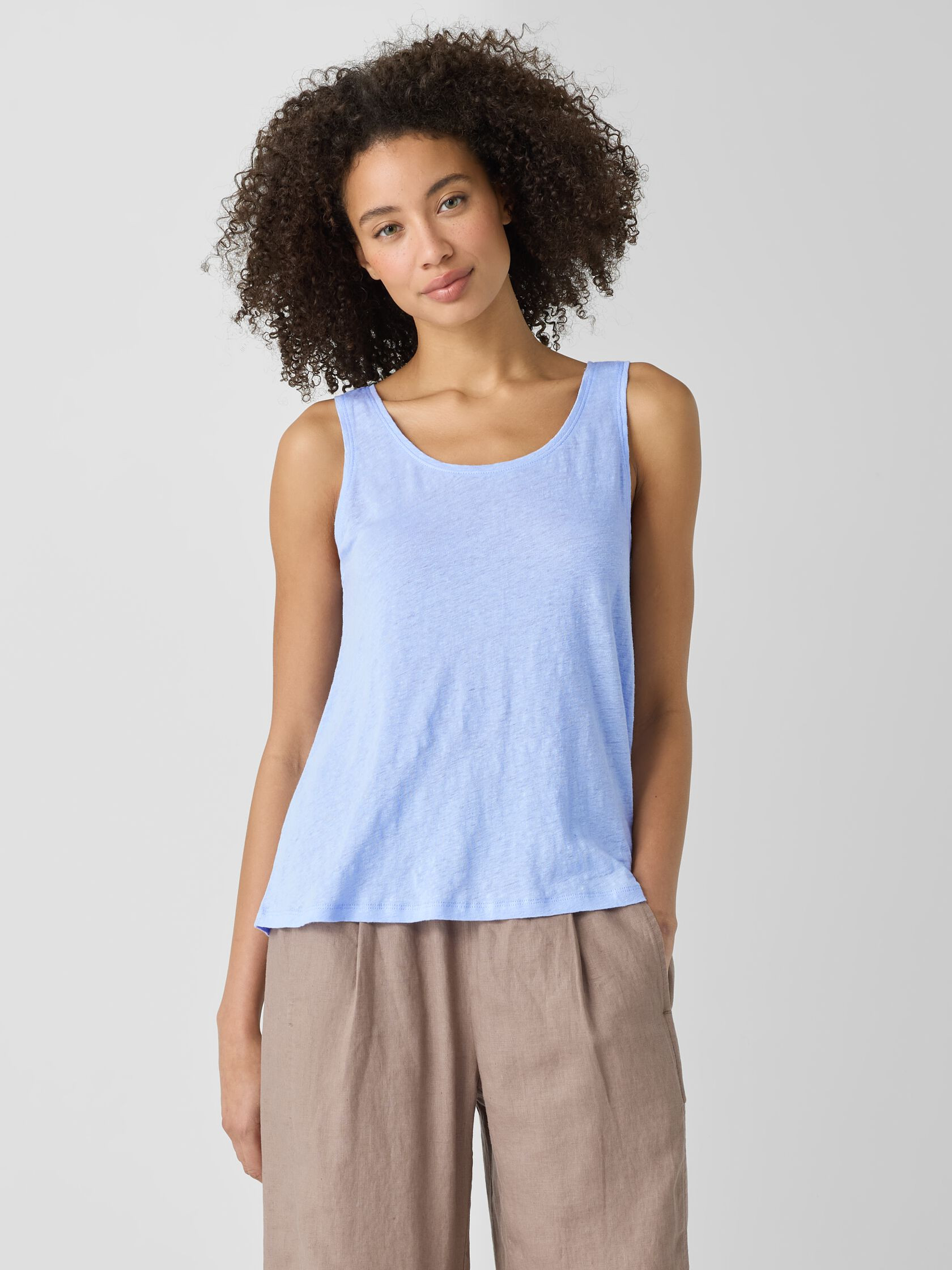 Organic Linen Jersey Scoop Neck Tank | Eileen Fisher